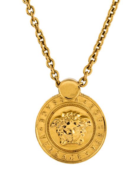 real versace medusa necklace|versace small medusa head necklace.